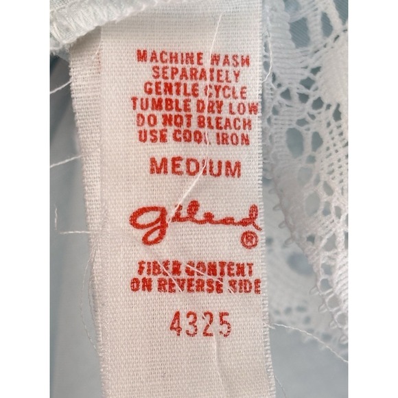 Vintage Cottagecore Dress M Nightgown Robe Embroidered Eyelet Lace Ruffle Ribbon - Picture 8 of 12